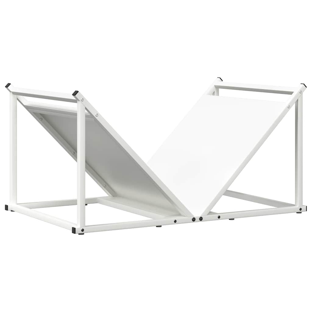 Vidaxx Kaminholzregal 70x43x34,5 cm kaltgewalzter Stahl weiß