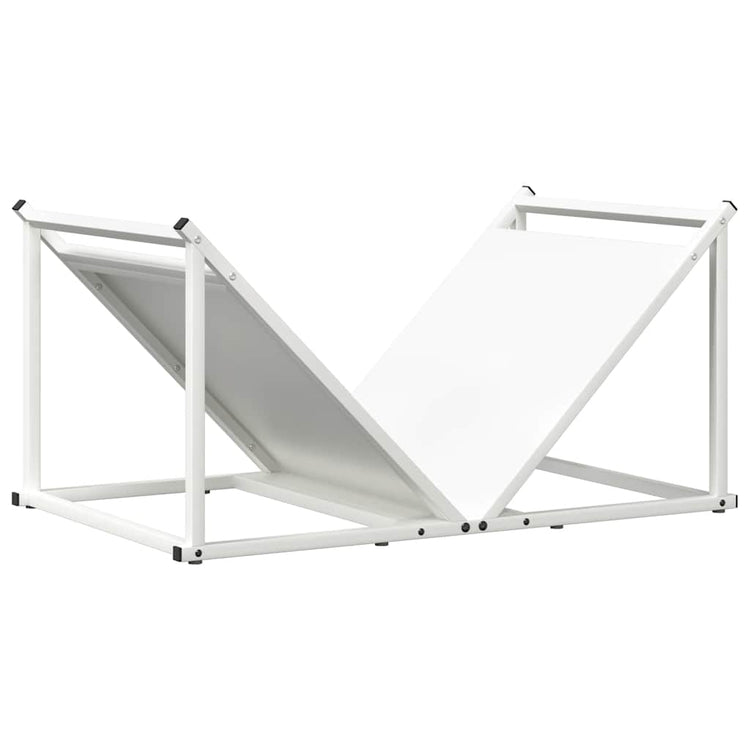 Vidaxx Kaminholzregal 70x43x34,5 cm kaltgewalzter Stahl weiß
