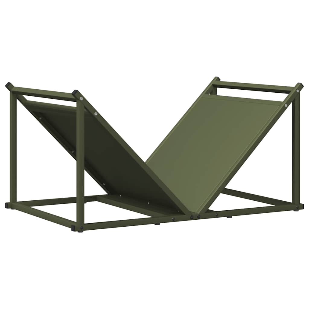 Vidaxx Kaminholzregal 70x43x34,5 cm kaltgewalzter Stahl olivgrün