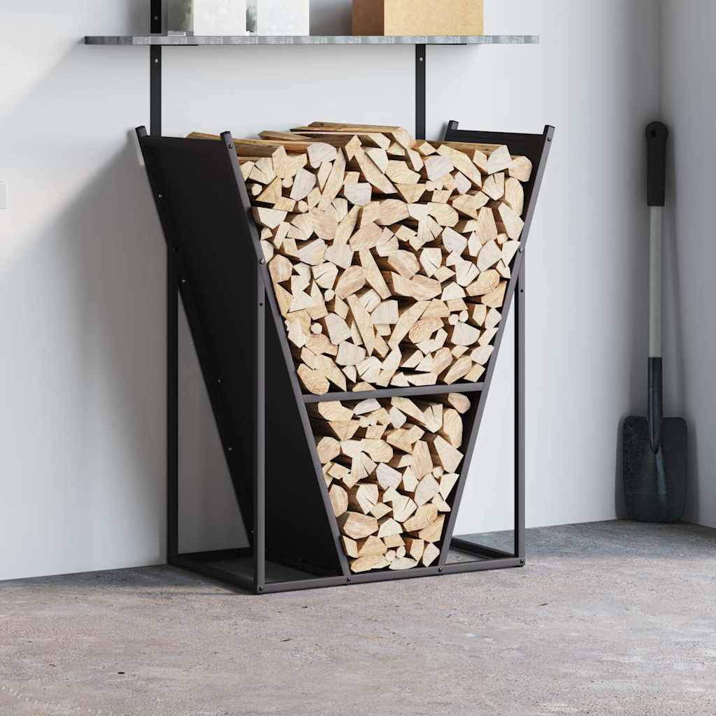 Vidaxx Kaminholzregal 69,5x35x81 cm kaltgewalzter Stahl schwarz