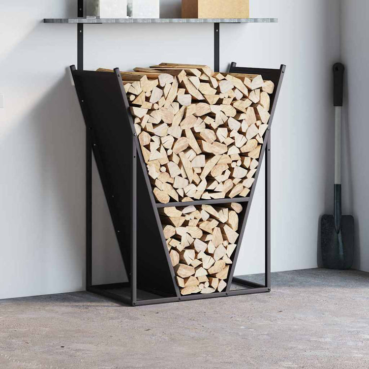Vidaxx Kaminholzregal 69,5x35x81 cm kaltgewalzter Stahl schwarz