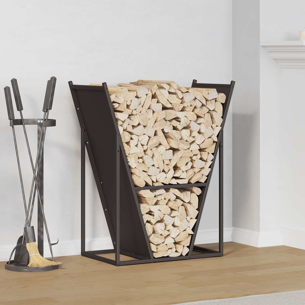 Vidaxx Kaminholzregal 69,5x35x81 cm kaltgewalzter Stahl schwarz