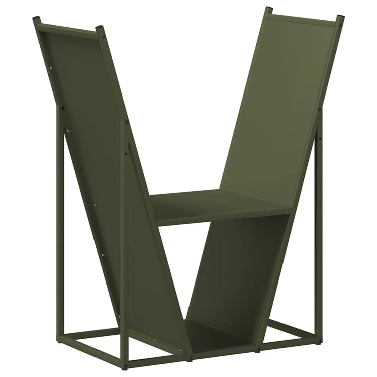 Vidaxx Kaminholzregal 69,5x35x81 cm kaltgewalzter Stahl olivgrün