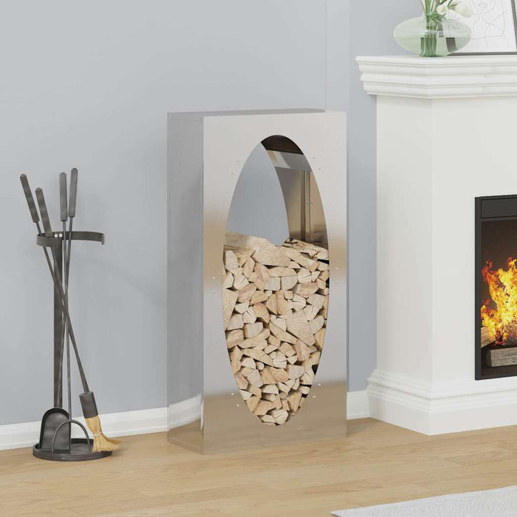 Vidaxx Kaminholzregal 50x23x100 cm Edelstahl