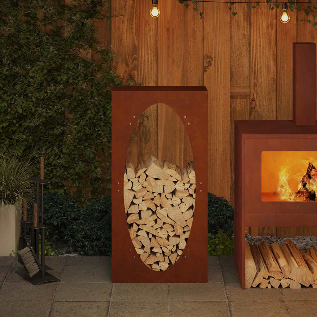 Vidaxx Kaminholzregal 50x23x100 cm wetterfester Stahl