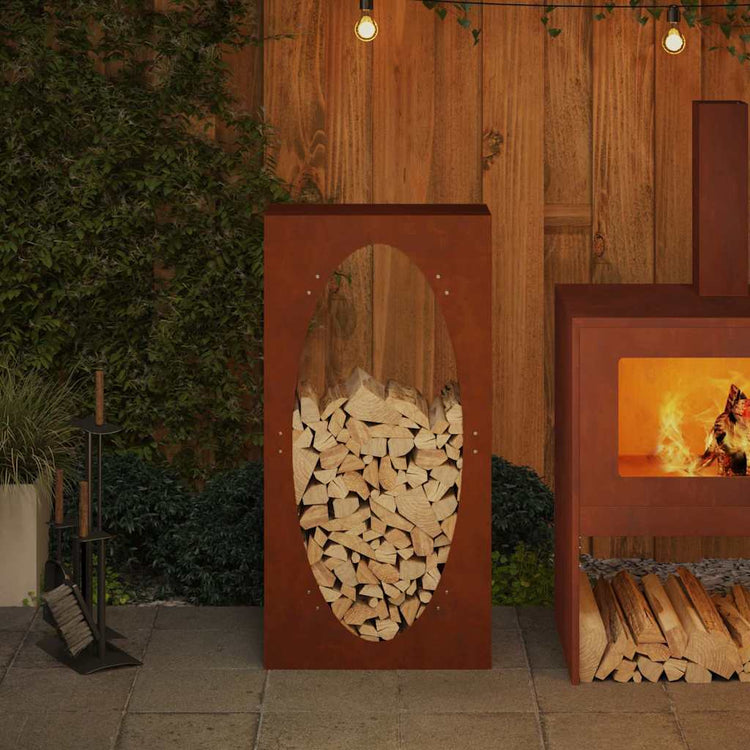 Vidaxx Kaminholzregal 50x23x100 cm wetterfester Stahl