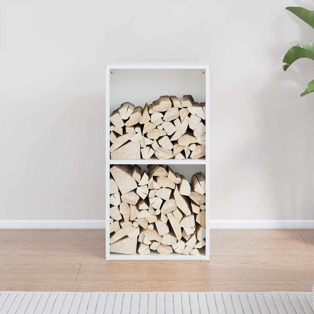 Vidaxx Kaminholzregal 40x30x75 cm kaltgewalzter Stahl weiß