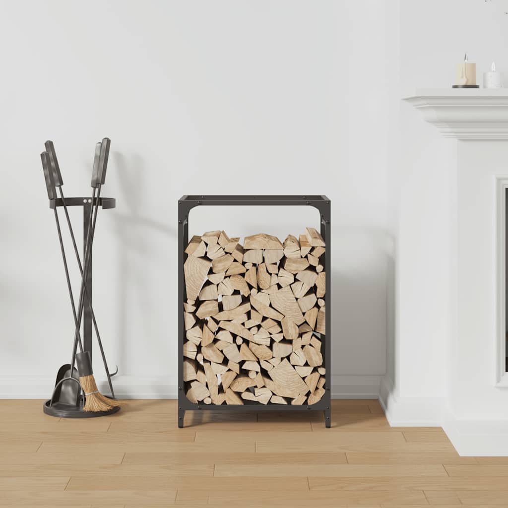 Vidaxx Kaminholzregal 44x28x65 cm kaltgewalzter Stahl schwarz