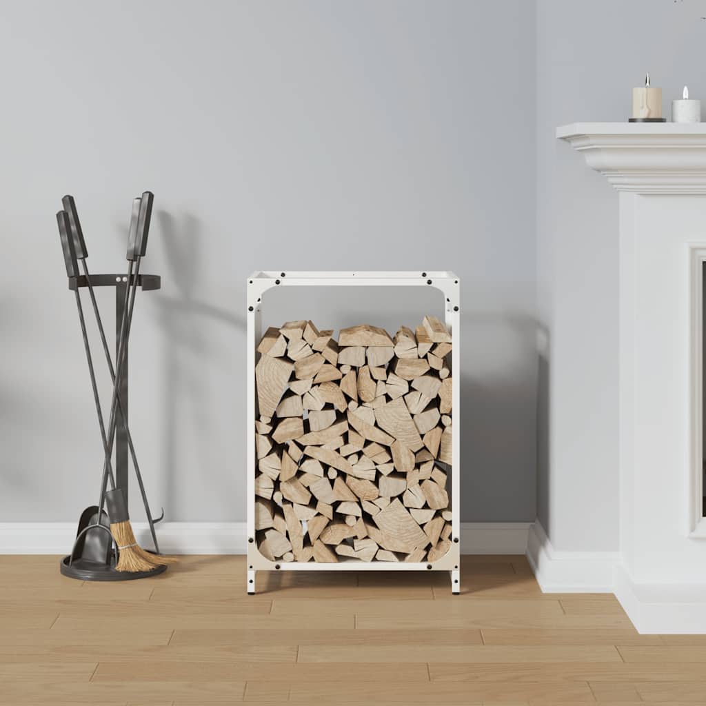 Vidaxx Kaminholzregal 44x28x65 cm kaltgewalzter Stahl weiß