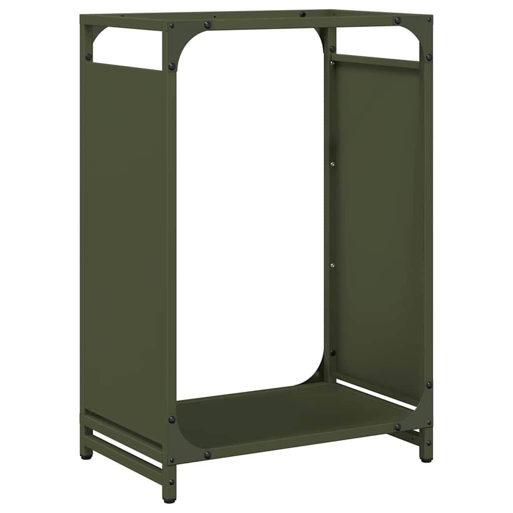 Vidaxx Kaminholzregal 44x28x65 cm kaltgewalzter Stahl olivgrün