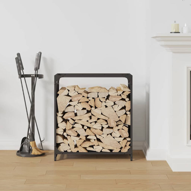 Vidaxx Kaminholzregal 60x28x65 cm kaltgewalzter Stahl schwarz