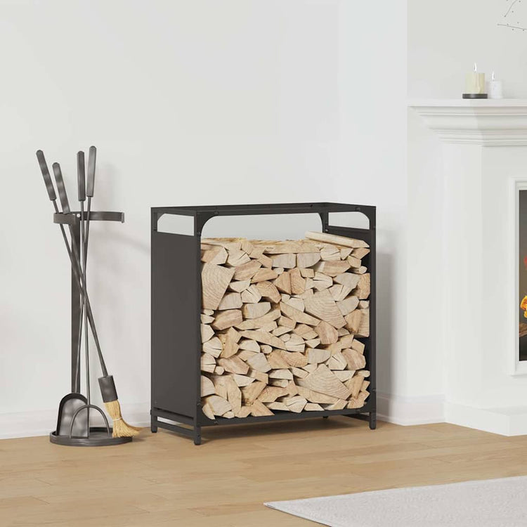 Vidaxx Kaminholzregal 60x28x65 cm kaltgewalzter Stahl schwarz