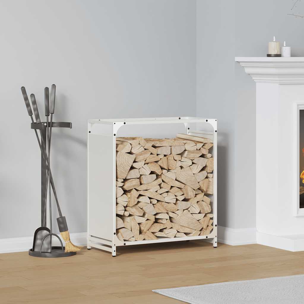Vidaxx Kaminholzregal 60x28x65 cm kaltgewalzter Stahl weiß