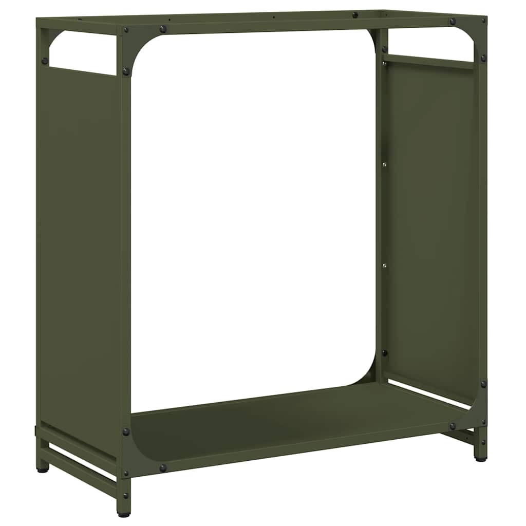 Vidaxx Kaminholzregal 60x28x65 cm kaltgewalzter Stahl olivgrün