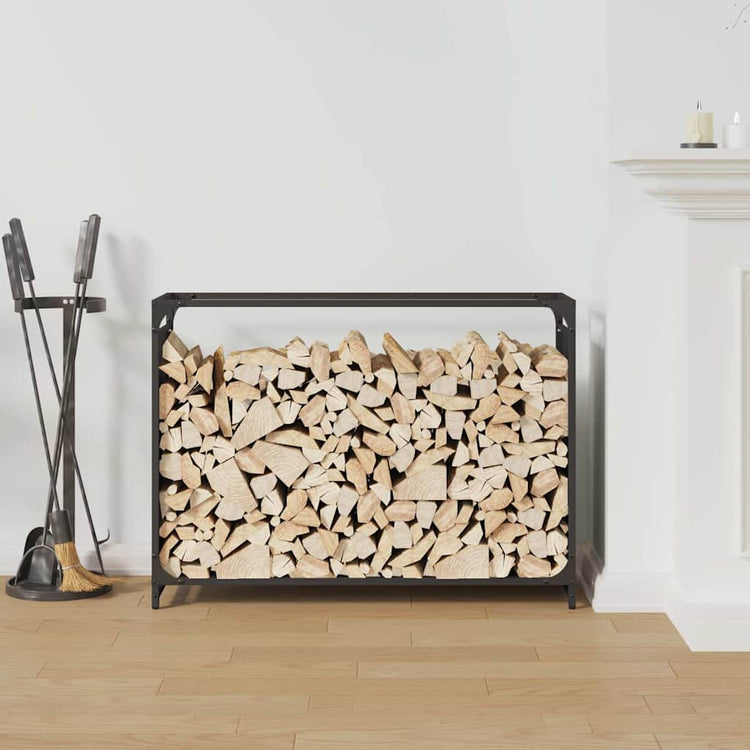 Vidaxx Kaminholzregal 90x28x65 cm kaltgewalzter Stahl schwarz