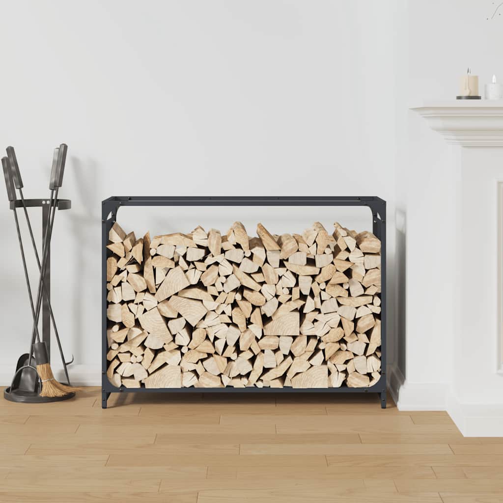 VidaXL Kaminholzregal 90x28x65 cm kaltgewalzter Stahl Anthrazit