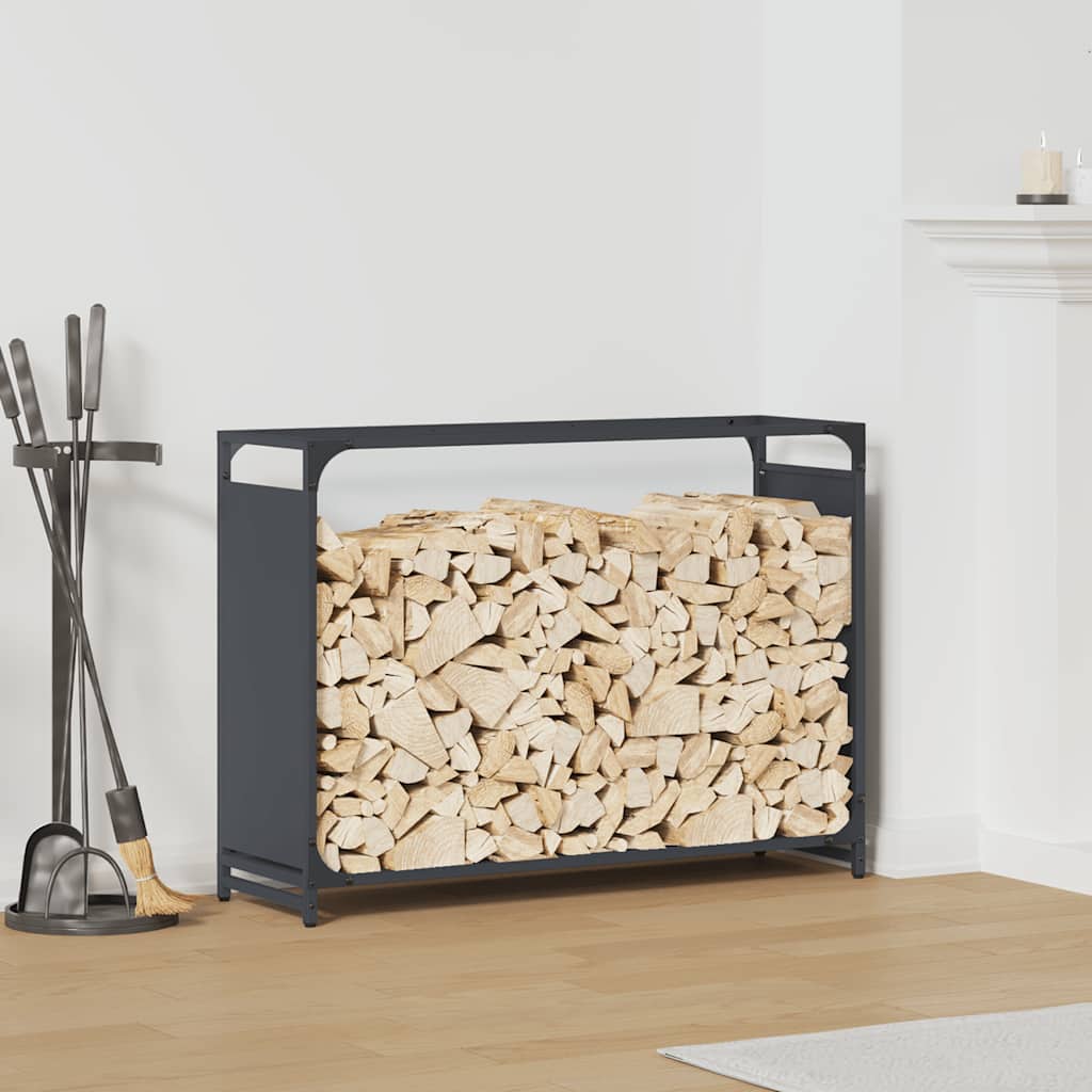 VidaXL Kaminholzregal 90x28x65 cm kaltgewalzter Stahl Anthrazit
