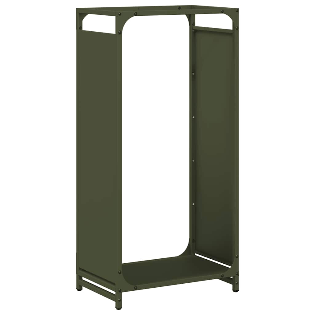 Vidaxx Kaminholzregal 44x28x90 cm kaltgewalzter Stahl olivgrün