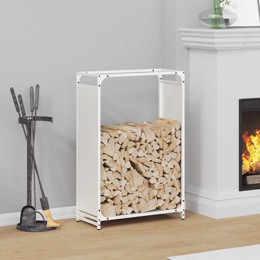 Vidaxx Kaminholzregal 60x28x90 cm kaltgewalzter Stahl weiß