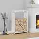 Vidaxx Kaminholzregal 60x28x90 cm kaltgewalzter Stahl weiß