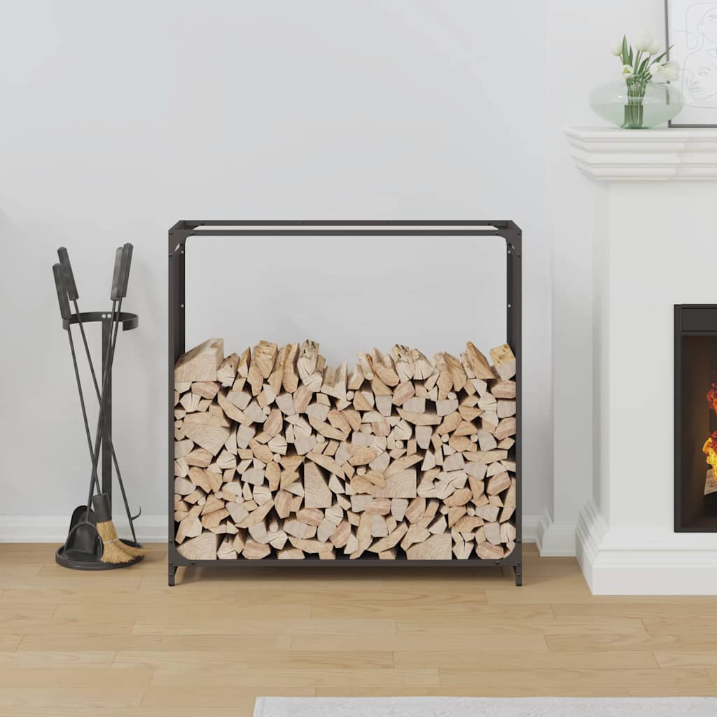 Vidaxx Kaminholzregal 90x28x90 cm kaltgewalzter Stahl schwarz
