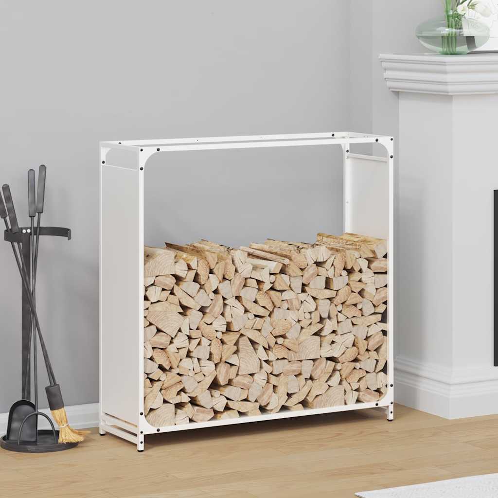 Vidaxx Kaminholzregal 90x28x90 cm kaltgewalzter Stahl weiß