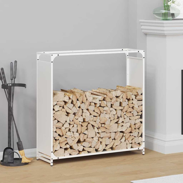 Vidaxx Kaminholzregal 90x28x90 cm kaltgewalzter Stahl weiß