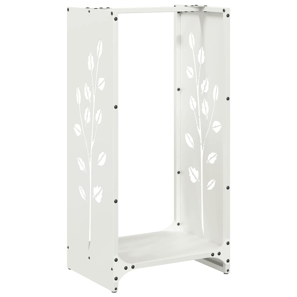 Vidaxx Kaminholzregal 40x30x80 cm kaltgewalzter Stahl weiß
