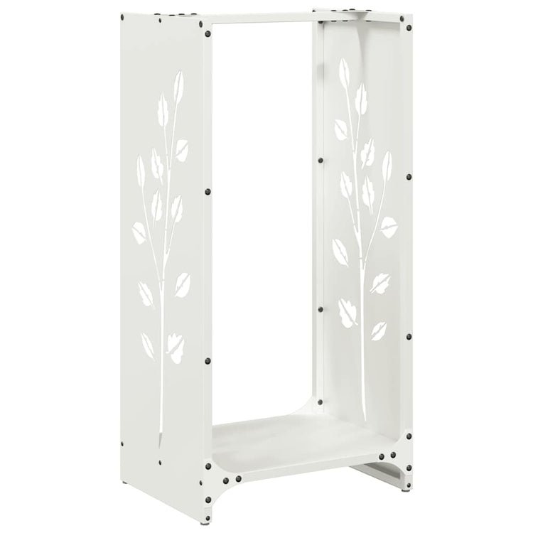 Vidaxx Kaminholzregal 40x30x80 cm kaltgewalzter Stahl weiß