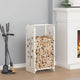 Vidaxx Kaminholzregal 40x30x80 cm kaltgewalzter Stahl weiß