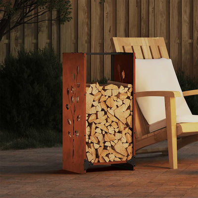 Vidaxx Kaminholzregal 40x30x80 cm wetterfester Stahl