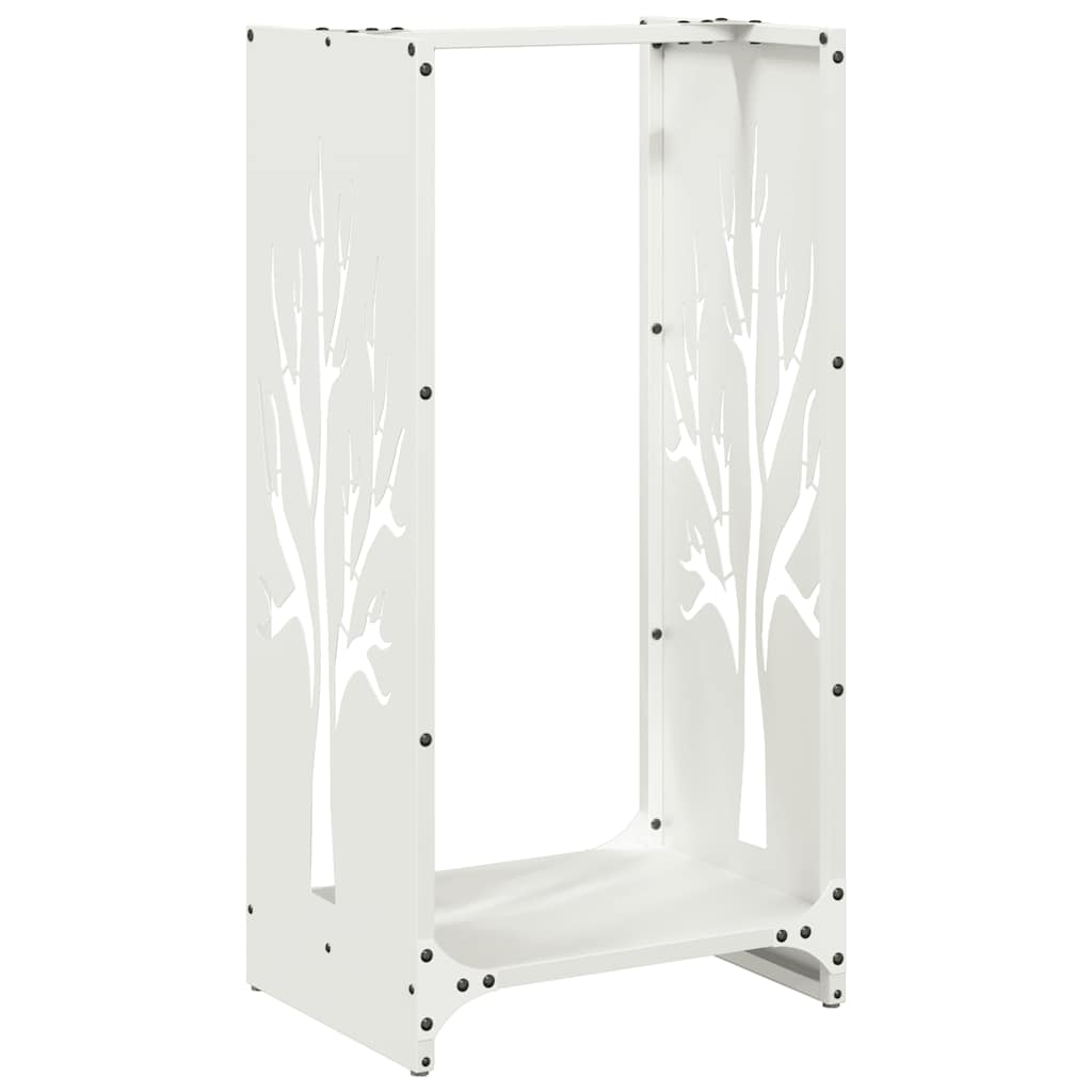 Vidaxx Kaminholzregal 40x30x80 cm kaltgewalzter Stahl weiß
