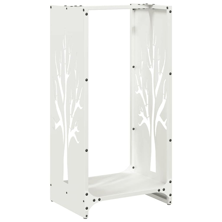 Vidaxx Kaminholzregal 40x30x80 cm kaltgewalzter Stahl weiß