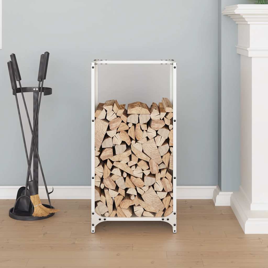 Vidaxx Kaminholzregal 40x30x80 cm kaltgewalzter Stahl weiß
