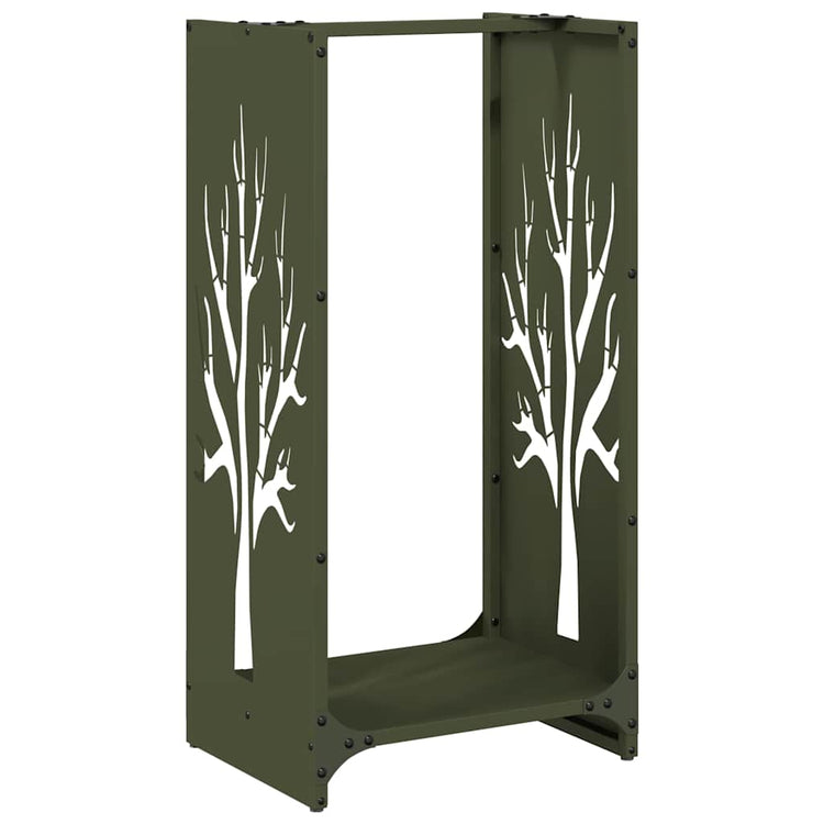 Vidaxx Kaminholzregal 40x30x80 cm kaltgewalzter Stahl olivgrün