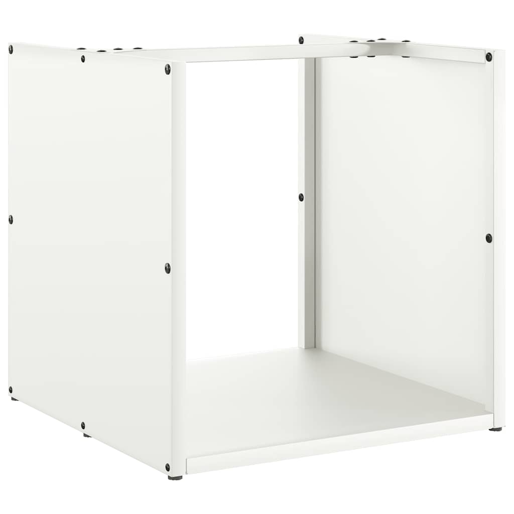 Vidaxx Kaminholzregal 40x40x40 cm kaltgewalzter Stahl weiß