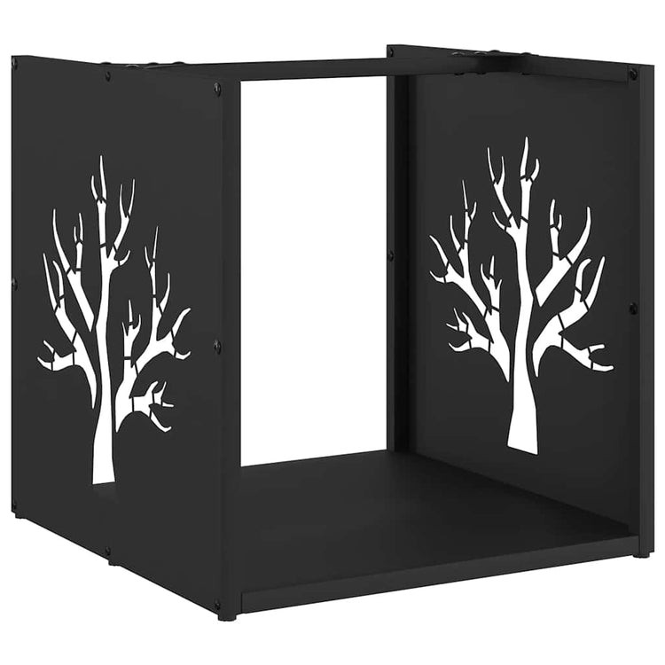 Vidaxx Kaminholzregal 40x40x40 cm kaltgewalzter Stahl schwarz