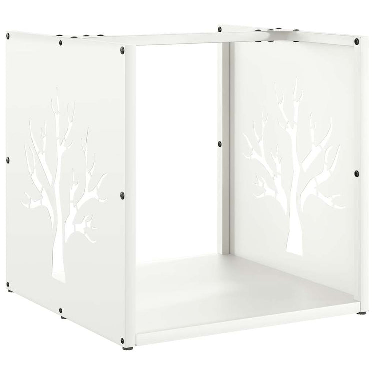 Vidaxx Kaminholzregal 40x40x40 cm kaltgewalzter Stahl weiß