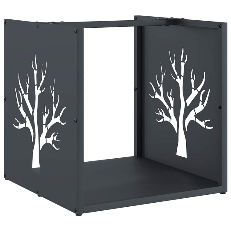Vidaxx Kaminholzregal 40x40x40 cm kaltgewalzter Stahl Anthrazit