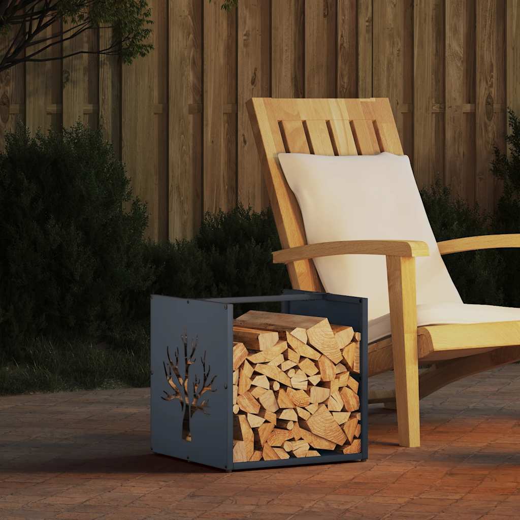 Vidaxx Kaminholzregal 40x40x40 cm kaltgewalzter Stahl Anthrazit