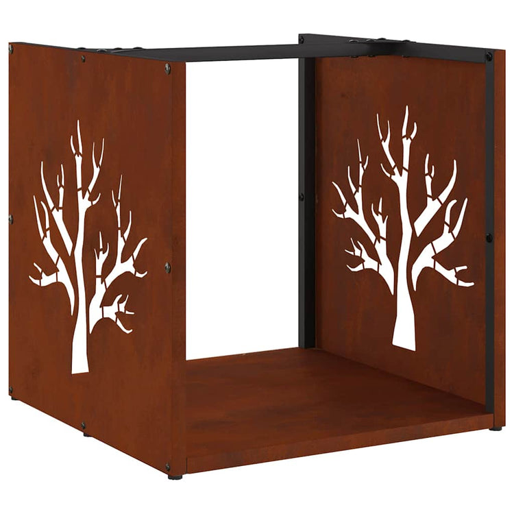 Vidaxx Kaminholzregal 40x40x40 cm wetterfester Stahl