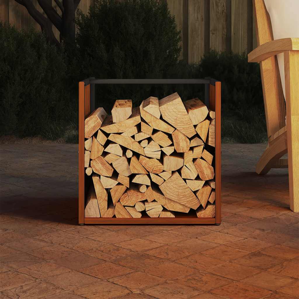 Vidaxx Kaminholzregal 40x40x40 cm wetterfester Stahl