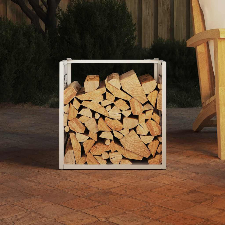 Vidaxx Kaminholzregal 40x40x40 cm kaltgewalzter Stahl weiß