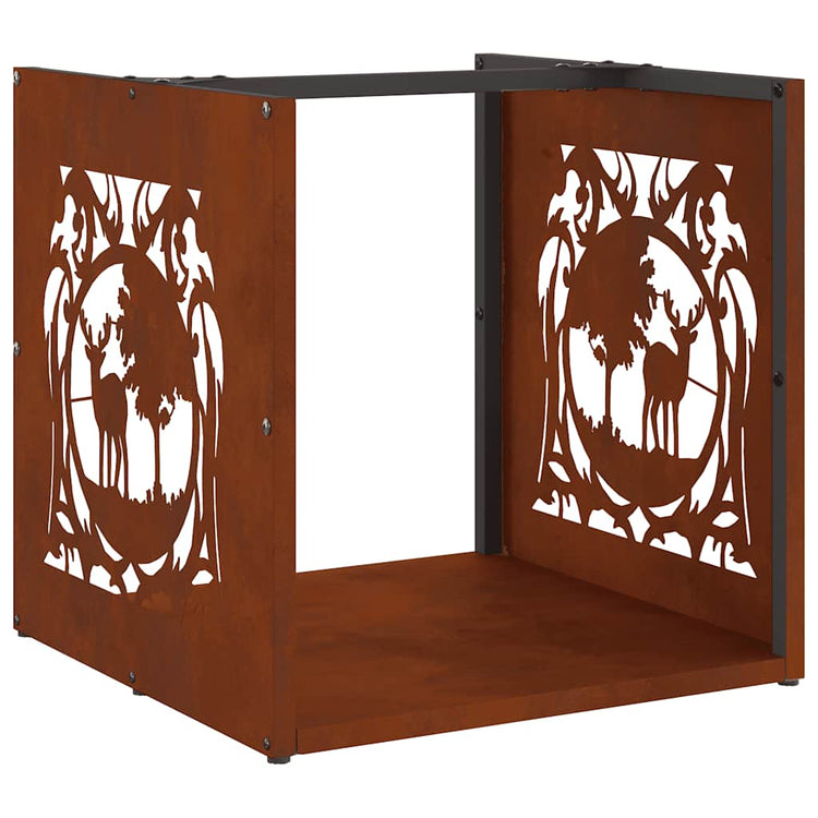 Vidaxx Kaminholzregal 40x40x40 cm wetterfester Stahl
