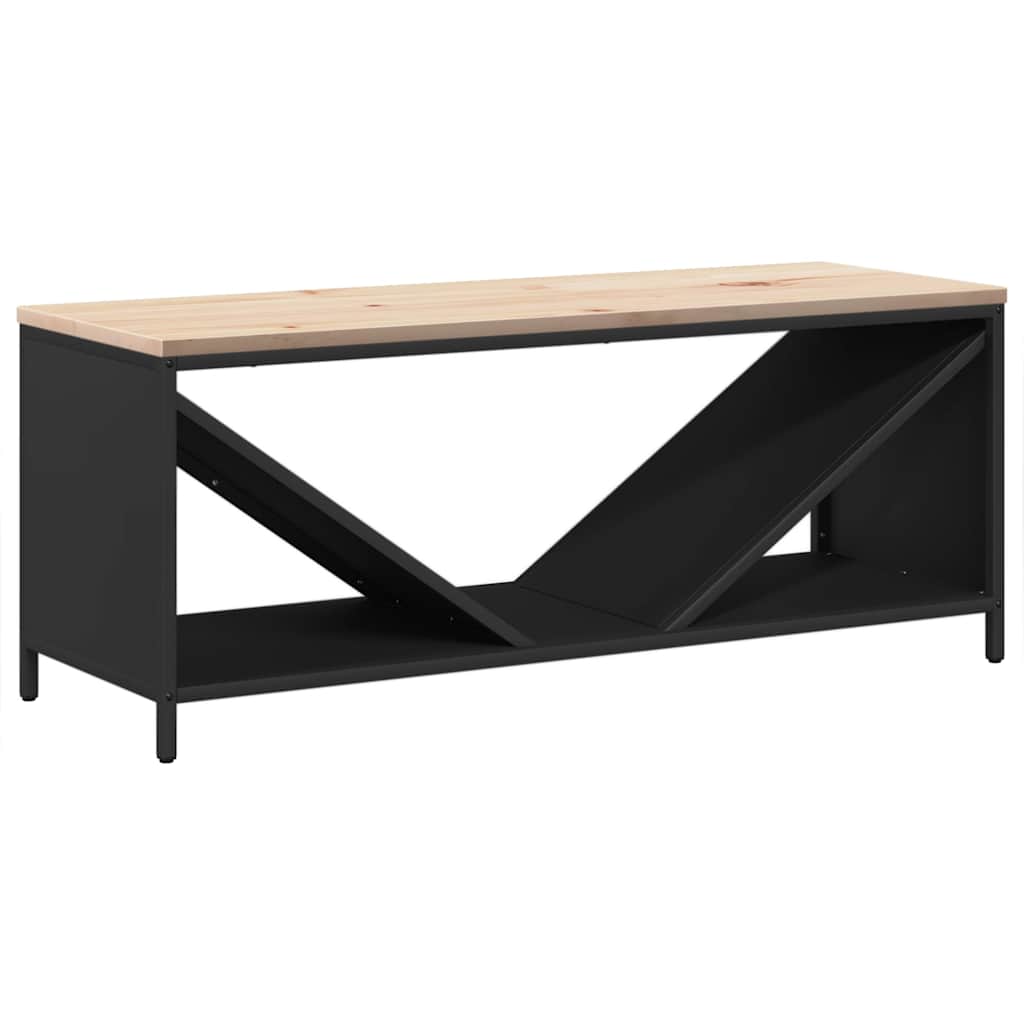 VidaXL Kaminholzregal mit Holzplatte 100,5x35,5x40 cm schwarz