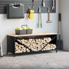 VidaXL Kaminholzregal mit Holzplatte 100,5x35,5x40 cm schwarz