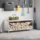 VidaXL Kaminholzregal mit Holzplatte 100,5x35,5x40 cm weiß