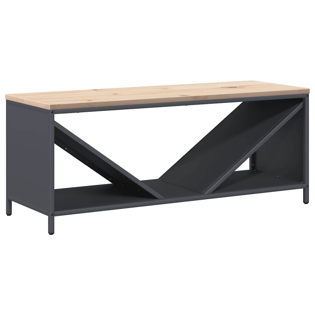 Vidaxx Kaminholzregal mit Holzplatte 100,5x35,5x40 cm Anthrazit