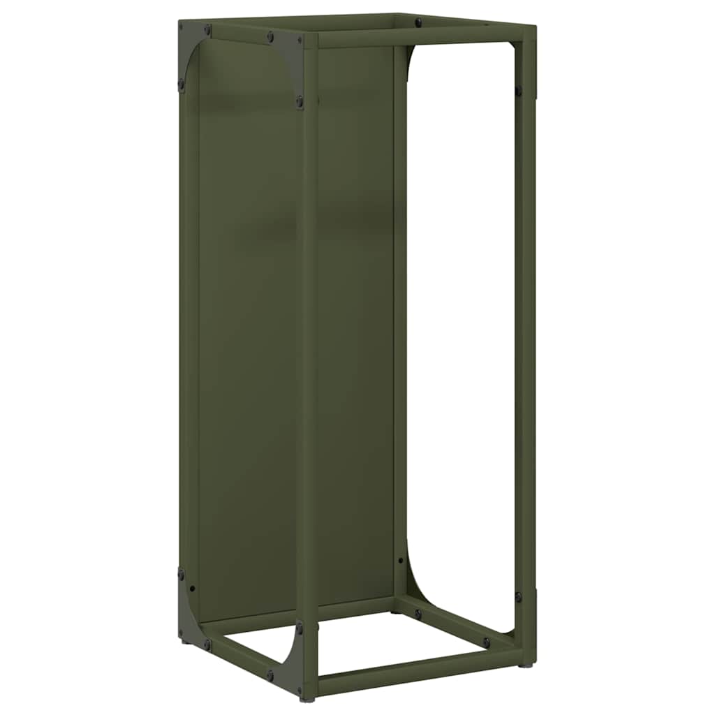 Vidaxx Kaminholzregal 25x25x60 cm kaltgewalzter Stahl olivgrün