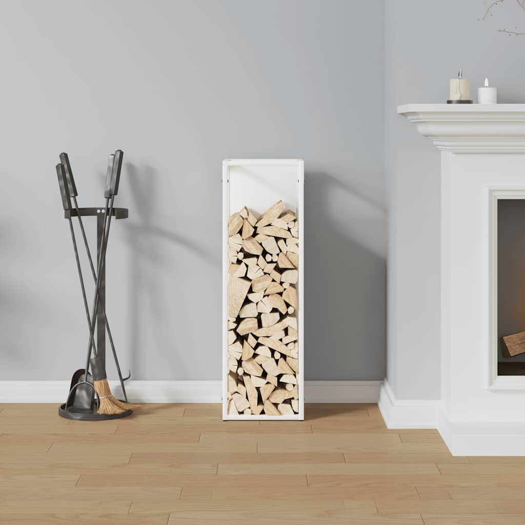 Vidaxx Kaminholzregal 25x25x80 cm kaltgewalzter Stahl weiß